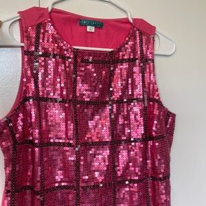 New pink, sequined tank top. Barbie costume. Barbiecore